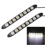 2 luci di marcia diurna per auto a LED a serpente flessibile 4W 8 LED SMD 5050, DC 12V, 4W