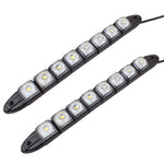 2 luci di marcia diurna per auto a LED a serpente flessibile 4W 8 LED SMD 5050, DC 12V, 4W