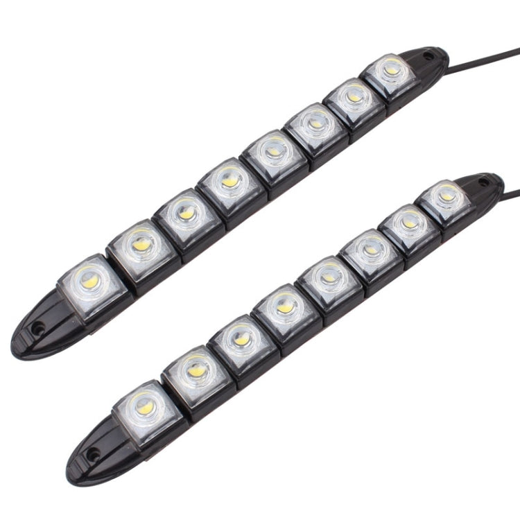 2 luci di marcia diurna per auto a LED a serpente flessibile 4W 8 LED SMD 5050, DC 12V, 4W