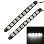 2 luci di marcia diurna per auto a LED a serpente flessibile 4,5W 9 LED SMD 5050, DC 12V, 4.5W