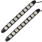 2 luci di marcia diurna per auto a LED a serpente flessibile 4,5W 9 LED SMD 5050, DC 12V, 4.5W