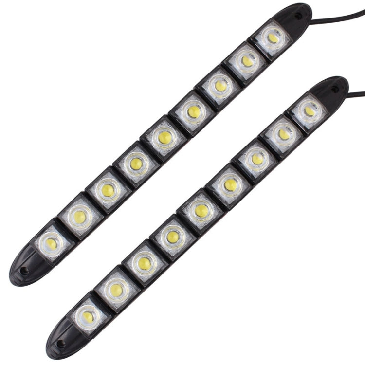 2 luci di marcia diurna per auto a LED a serpente flessibile 4,5W 9 LED SMD 5050, DC 12V, 4.5W