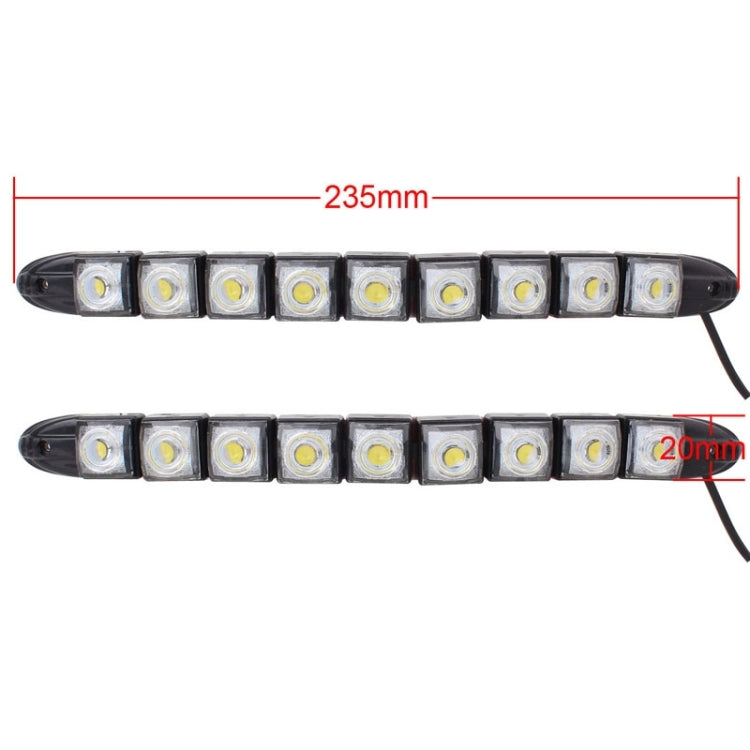 2 luci di marcia diurna per auto a LED a serpente flessibile 4,5W 9 LED SMD 5050, DC 12V, 4.5W