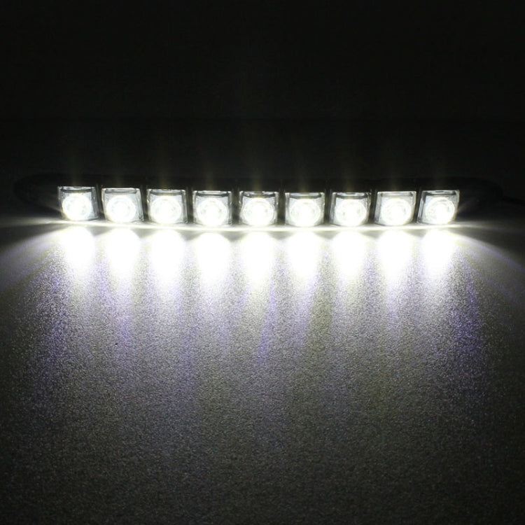 2 luci di marcia diurna per auto a LED a serpente flessibile 4,5W 9 LED SMD 5050, DC 12V, 4.5W