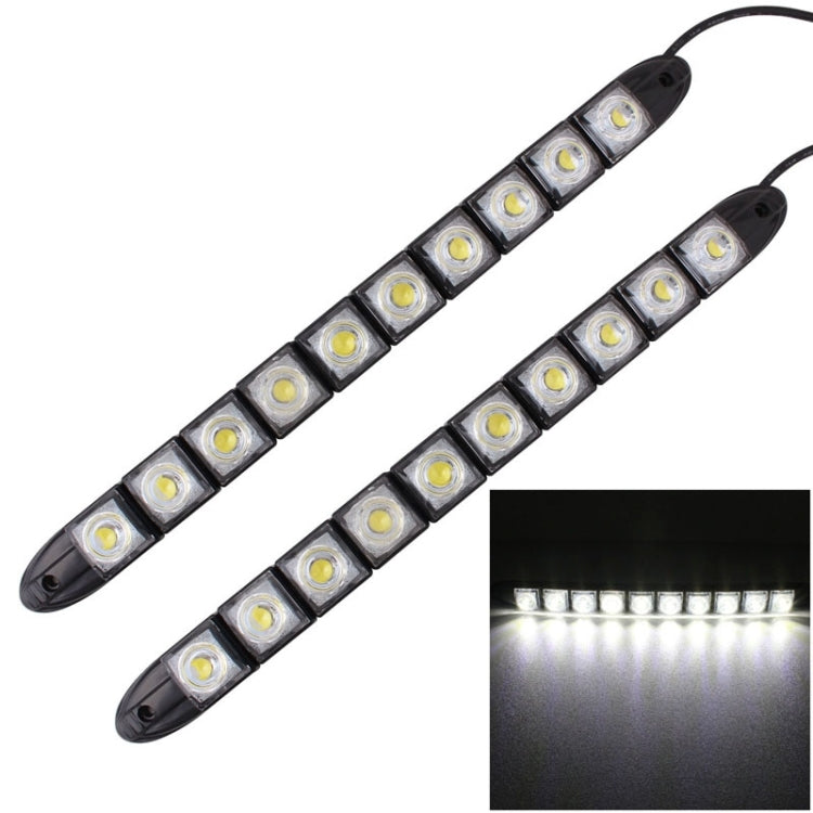 2 luci di marcia diurna per auto a LED a serpente flessibile 5W 10 LED SMD 5050, DC 12V, 5W