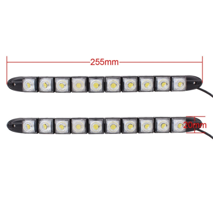 2 luci di marcia diurna per auto a LED a serpente flessibile 5W 10 LED SMD 5050, DC 12V, 5W