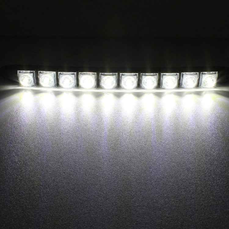 2 luci di marcia diurna per auto a LED a serpente flessibile 5W 10 LED SMD 5050, DC 12V, 5W