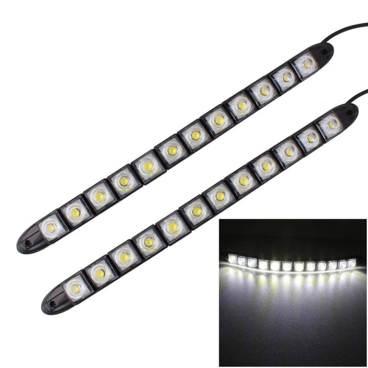 2 luci di marcia diurna per auto a LED a serpente flessibile 6W 12 LED SMD 5050, DC 12V, 6W