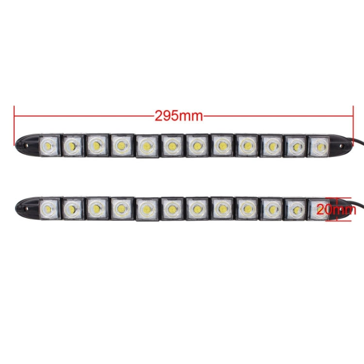 2 luci di marcia diurna per auto a LED a serpente flessibile 6W 12 LED SMD 5050, DC 12V, 6W
