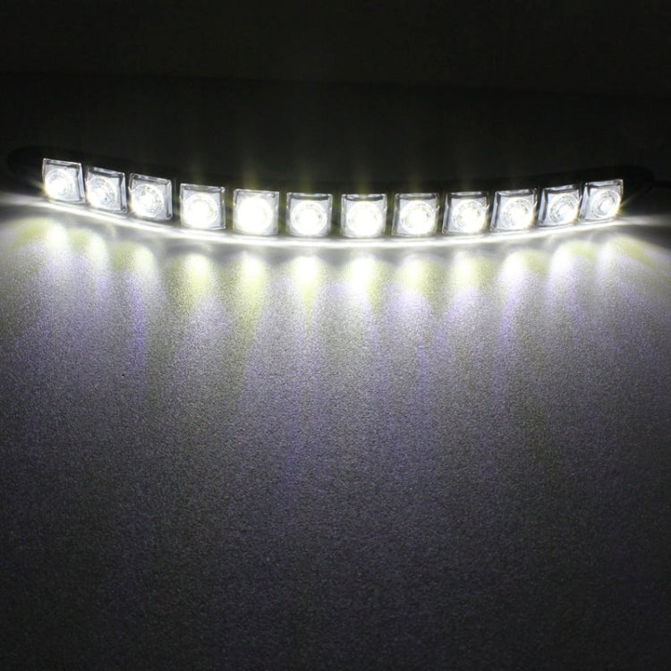 2 luci di marcia diurna per auto a LED a serpente flessibile 6W 12 LED SMD 5050, DC 12V, 6W