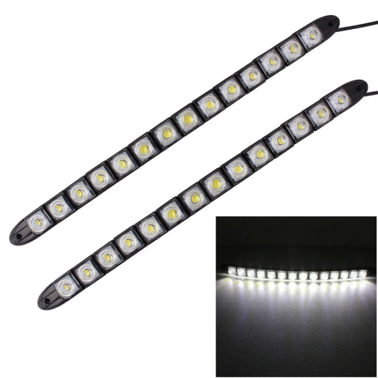 2 luci di marcia diurna per auto a LED a serpente flessibile 7W 14 LED SMD 5050, DC 12V, 7W
