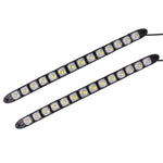 2 luci di marcia diurna per auto a LED a serpente flessibile 7W 14 LED SMD 5050, DC 12V, 7W