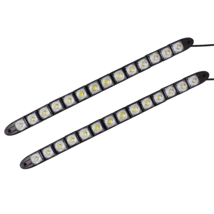 2 luci di marcia diurna per auto a LED a serpente flessibile 7W 14 LED SMD 5050, DC 12V, 7W