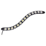 2 luci di marcia diurna per auto a LED a serpente flessibile 7W 14 LED SMD 5050, DC 12V, 7W