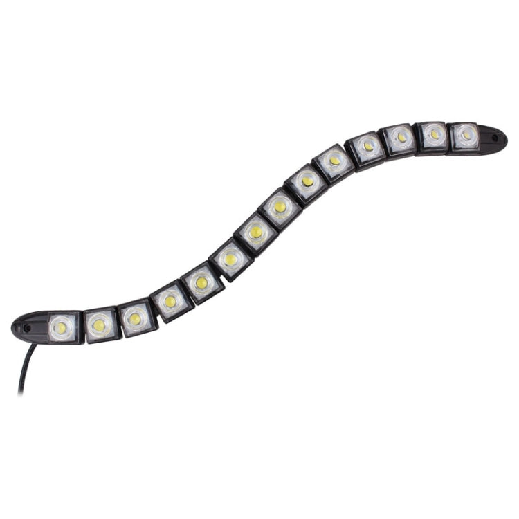 2 luci di marcia diurna per auto a LED a serpente flessibile 7W 14 LED SMD 5050, DC 12V, 7W