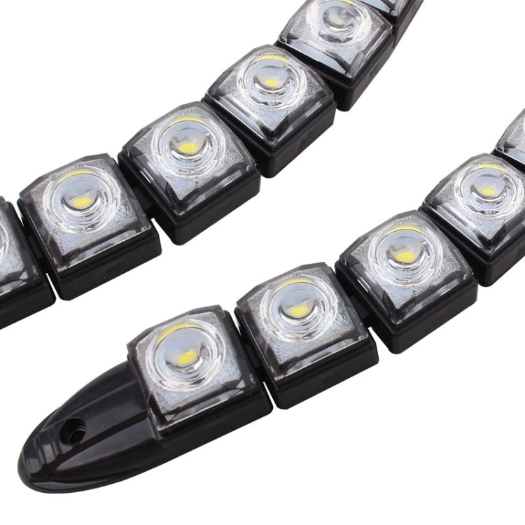2 luci di marcia diurna per auto a LED a serpente flessibile 7W 14 LED SMD 5050, DC 12V, 7W