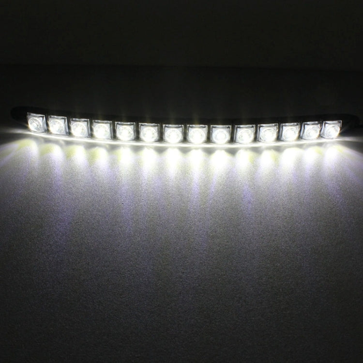 2 luci di marcia diurna per auto a LED a serpente flessibile 7W 14 LED SMD 5050, DC 12V, 7W