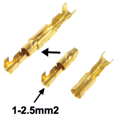 Terminale a crimpare fai-da-te da 100 pezzi Connettore ad anello femmina-maschio, dimensioni cavo: 1-2,5 mm2 (100 pezzi in una confezione, il prezzo è per 100 pezzi), Female to Male