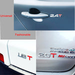 Decalcomania universale 3D Adesivo distintivo emblema per auto in metallo cromato Identificazione dello spostamento di gas del rimorchio dell'auto, Dimensioni: 8,5x2,5 cm, 1.6T, 1.8T, 2.0T, 2.2T, 2.4T, 2.5T, 2.8T, 3.0T