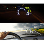 W02 Sistema di avviso del consumo di carburante HUD OBDII per auto da 5,5 pollici Proiettore Head Up Display montato su veicolo con LED, W02