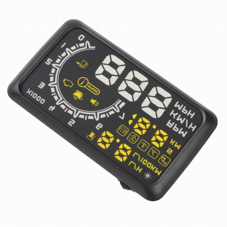 W02 Sistema di avviso del consumo di carburante HUD OBDII per auto da 5,5 pollici Proiettore Head Up Display montato su veicolo con LED, W02