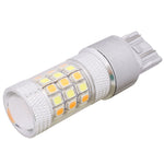 T20/7443 8W 420LM Luce bianca + gialla 42 LED 2835 SMD Lampadina luce freno auto, DC 12V, T20