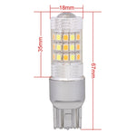 T20/7443 8W 420LM Luce bianca + gialla 42 LED 2835 SMD Lampadina luce freno auto, DC 12V, T20