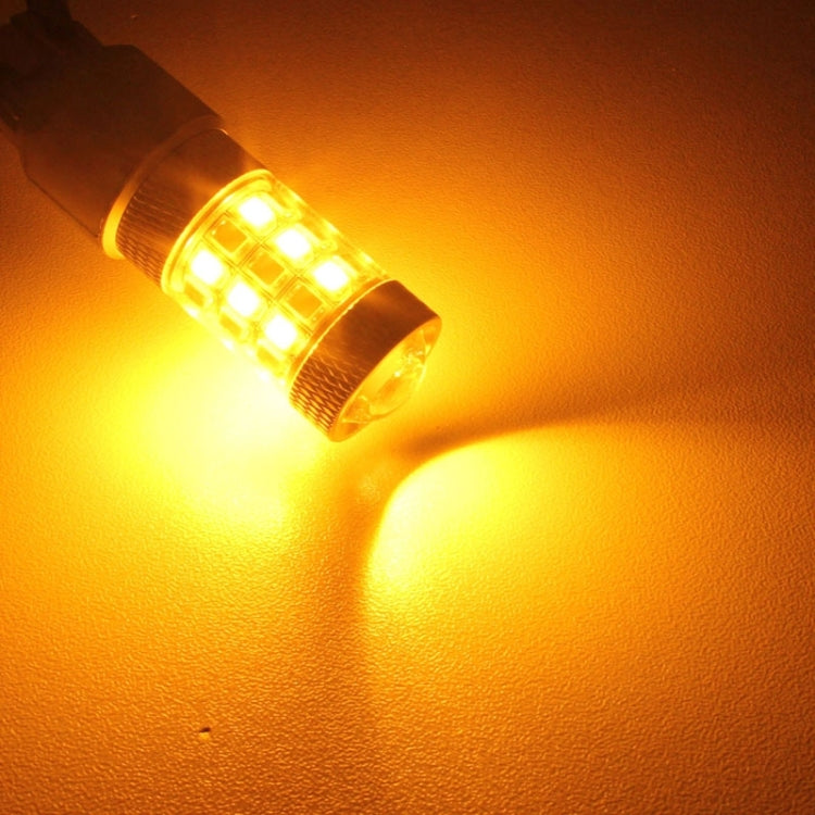 T20/7443 8W 420LM Luce bianca + gialla 42 LED 2835 SMD Lampadina luce freno auto, DC 12V, T20