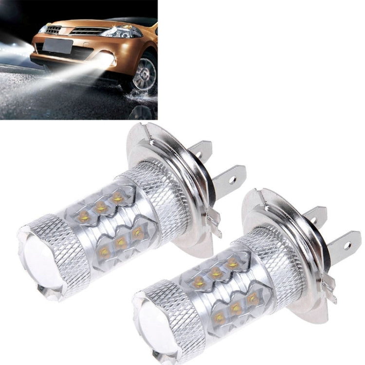 2 PZ H7 800 Lumen 80W 16-3535-LEDs 6000K Fendinebbia LED per auto a luce bianca, DC 12-24V, H7 80W