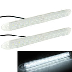 Luci di marcia diurna DRL bianche 2 x 12 LED impermeabili per auto, DC 12V, White DC 12V