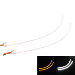 2 PZ 4.5W 270LM 6500K 597-577nm Bianco + Giallo Tubo LED cablato Luce di marcia diurna DRL Lampada sterzo, DC12V, Lunghezza lampada: 45 cm, 4.5W 270LM