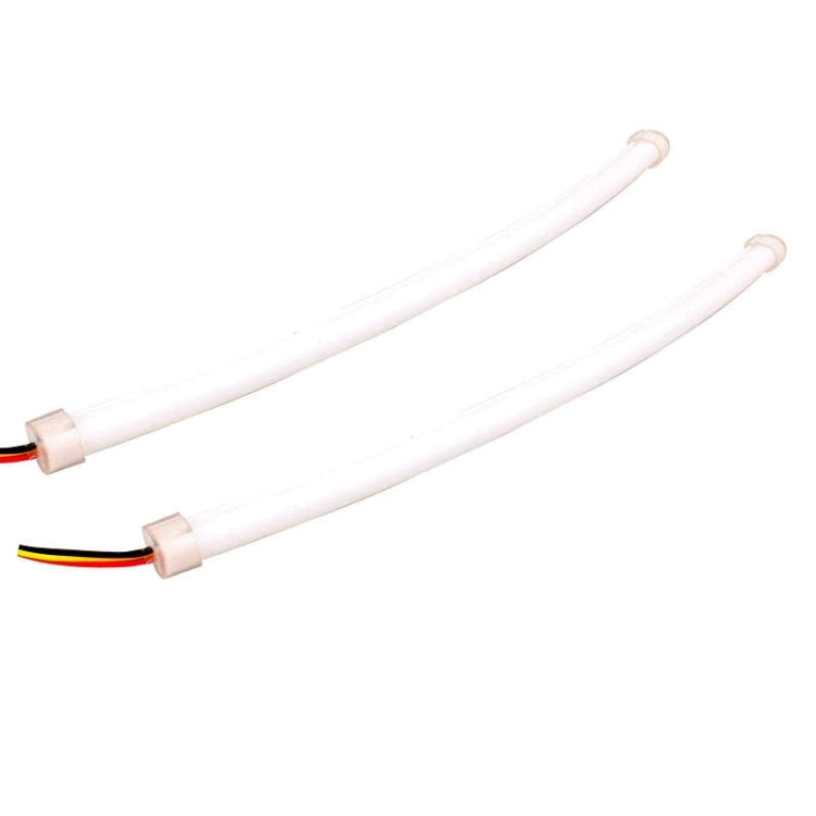 2 PZ 4.5W 270LM 6500K 597-577nm Bianco + Giallo Tubo LED cablato Luce di marcia diurna DRL Lampada sterzo, DC12V, Lunghezza lampada: 45 cm, 4.5W 270LM
