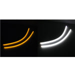 2 PZ 4.5W 270LM 6500K 597-577nm Bianco + Giallo Tubo LED cablato Luce di marcia diurna DRL Lampada sterzo, DC12V, Lunghezza lampada: 45 cm, 4.5W 270LM