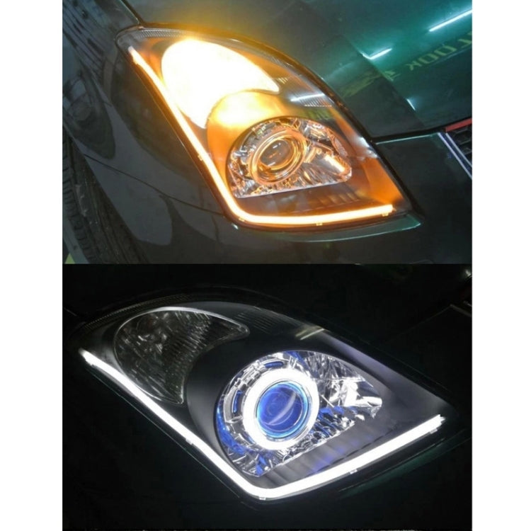 2 PZ 4.5W 270LM 6500K 597-577nm Bianco + Giallo Tubo LED cablato Luce di marcia diurna DRL Lampada sterzo, DC12V, Lunghezza lampada: 45 cm, 4.5W 270LM