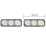2 pezzi MZ 9W 540LM 6500K 3-LED luce bianca cablata fendinebbia per auto diurna, DC12-24V, cavo leggero: 15 cm, MZ 9W