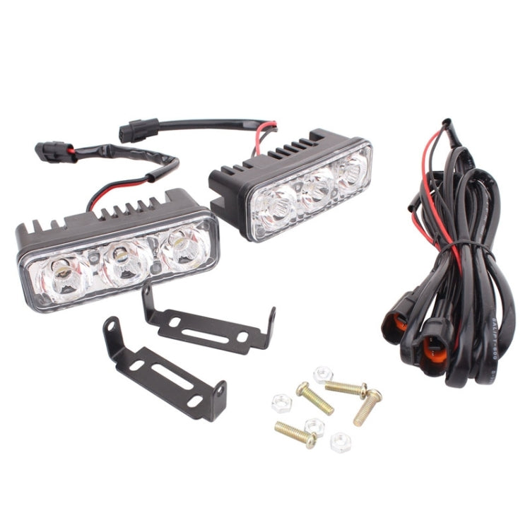 2 pezzi MZ 9W 540LM 6500K 3-LED luce bianca cablata fendinebbia per auto diurna, DC12-24V, cavo leggero: 15 cm, MZ 9W