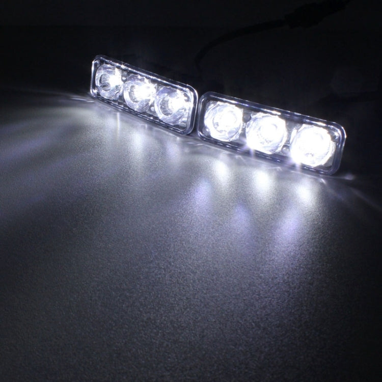2 pezzi MZ 9W 540LM 6500K 3-LED luce bianca cablata fendinebbia per auto diurna, DC12-24V, cavo leggero: 15 cm, MZ 9W