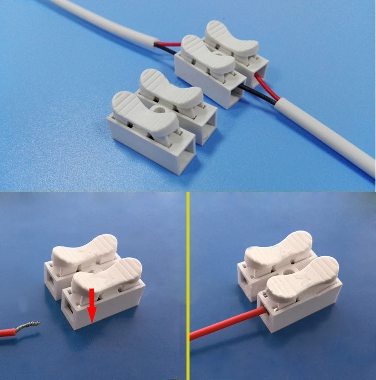 Terminale di cablaggio terminale con connettore rapido a 2 vie da 100 pezzi 220 V 2 A