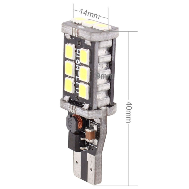 2 PCS T15 3W LED bianco 300LM SMD 2835 Fendinebbia posteriore per auto/Luce di riserva per veicoli, DC 12V, T15+3W 300LM/6500K
