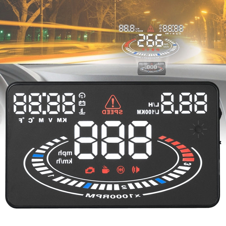 E300 da 5,5 pollici per auto OBDII/EUOBD HUD Sistema di sicurezza Head Up Display montato sul veicolo, supporta velocità e consumo di carburante, allarme di velocità eccessiva, consumo di carburante, temperatura dell'acqua, ecc., E300