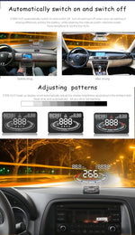 E300 da 5,5 pollici per auto OBDII/EUOBD HUD Sistema di sicurezza Head Up Display montato sul veicolo, supporta velocità e consumo di carburante, allarme di velocità eccessiva, consumo di carburante, temperatura dell'acqua, ecc., E300