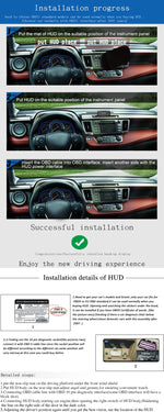 E300 da 5,5 pollici per auto OBDII/EUOBD HUD Sistema di sicurezza Head Up Display montato sul veicolo, supporta velocità e consumo di carburante, allarme di velocità eccessiva, consumo di carburante, temperatura dell'acqua, ecc., E300