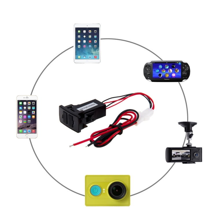 Adattatore caricabatteria da auto USB per smartphone 001 3.3A 2 porte per iPhone 6 / iPad Air, compatibile con HONDA, 001