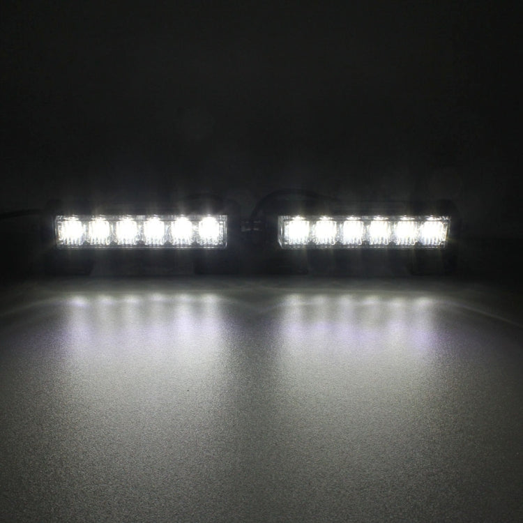 2 PZ 6 pollici 6 LED 2 x 18W Spia flash per auto Rosso + Blu Cambia luce di emergenza impermeabile bianca, DC 12V, Light Red + Blue Change White