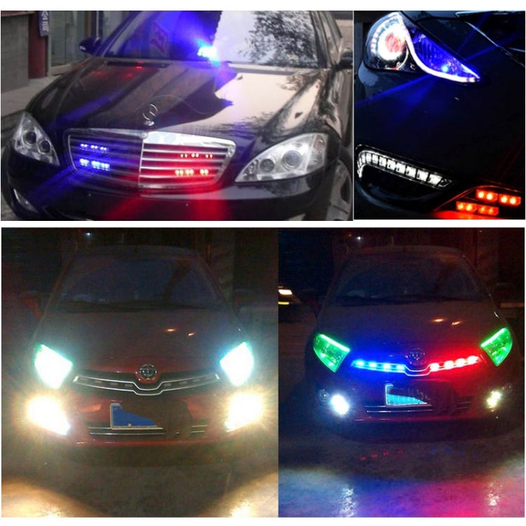 2 PZ 6 pollici 6 LED 2 x 18W Spia flash per auto Rosso + Blu Cambia luce di emergenza impermeabile bianca, DC 12V, Light Red + Blue Change White