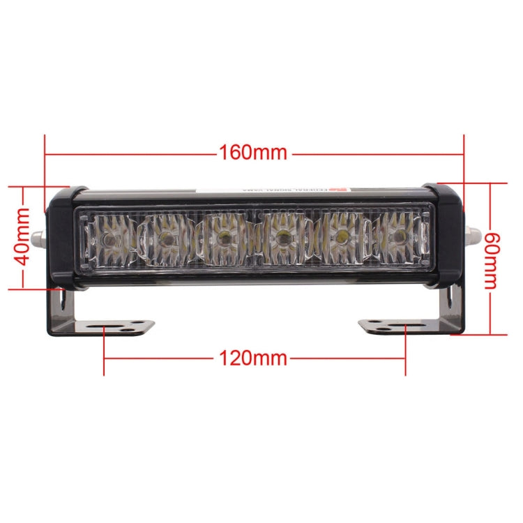 2 PZ 6 pollici 6 LED 2 x 18W Spia flash per auto Rosso + Blu Cambia luce di emergenza impermeabile bianca, DC 12V, Light Red + Blue Change White