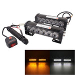 2 PZ 6 pollici 6 LED 2 x 18W Spia flash per auto Giallo Cambia luce di emergenza impermeabile bianca, DC 12V, Yellow Change White