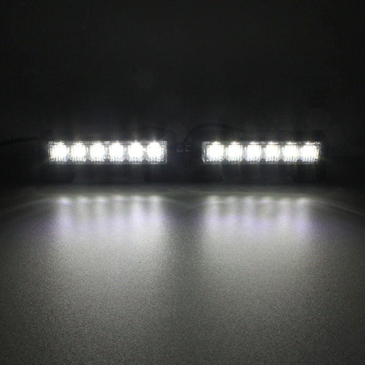 2 PZ 6 pollici 6 LED 2 x 18W Spia flash per auto Giallo Cambia luce di emergenza impermeabile bianca, DC 12V, Yellow Change White