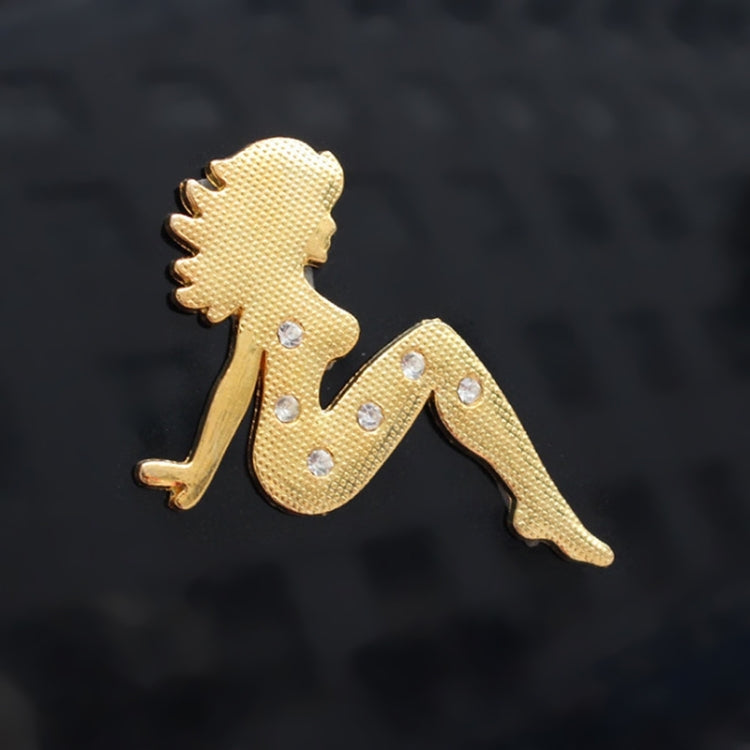 Distintivi in metallo cromato con diamanti per bella ragazza, Girl