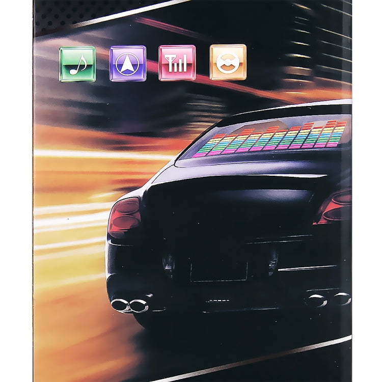 Equalizzatore adesivo per auto con lampada ritmica musicale a 5 colori con caricatore per auto, dimensioni: 70 cm x 16 cm, 70 x 16cm